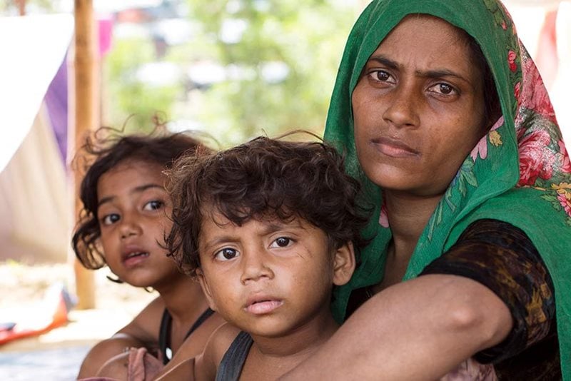 Ismat Arcas man dödades och hon och de två barnen tvingades fly från Myanmar.
