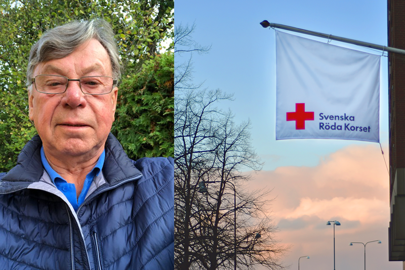 Karlskrona ordförande Lars Larsson/Flagga Röda Korset