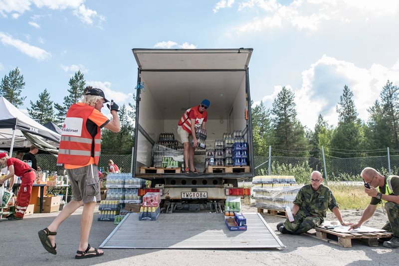 Krisberedskap – Svenska Röda Korset på plats vid skogsbranden i Ljusdal 2018